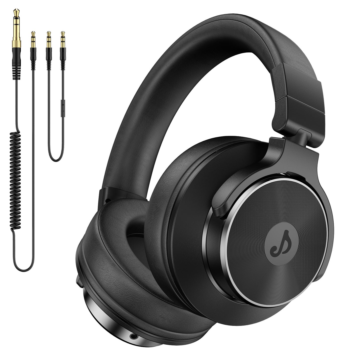 DJ Headphones Over Ear Wired Headphones Monitor & Mixing, Studio Headphones with 50mm Neodymium Drivers and 1/4 to 3.5mm Jack for AMP Computer Recording Podcast Keyboard Guitar Laptop,Black