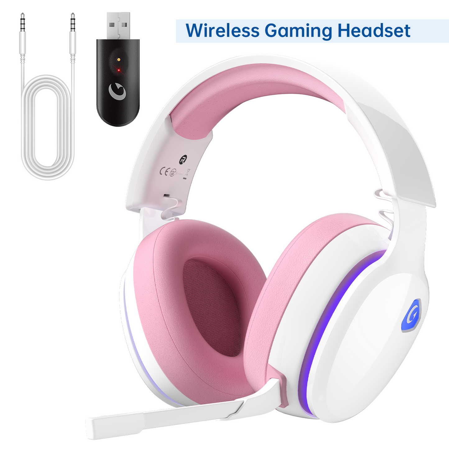 Ecomoment Wireless Gaming Headset for PS5, PS4, PC, Switch, Mac with Bluetooth 5.2, 2.4GHz USB Gaming Headphones with Detachable Noise Canceling Mic,Stereo Sound,3.5mm Wired Mode for Xbox Series