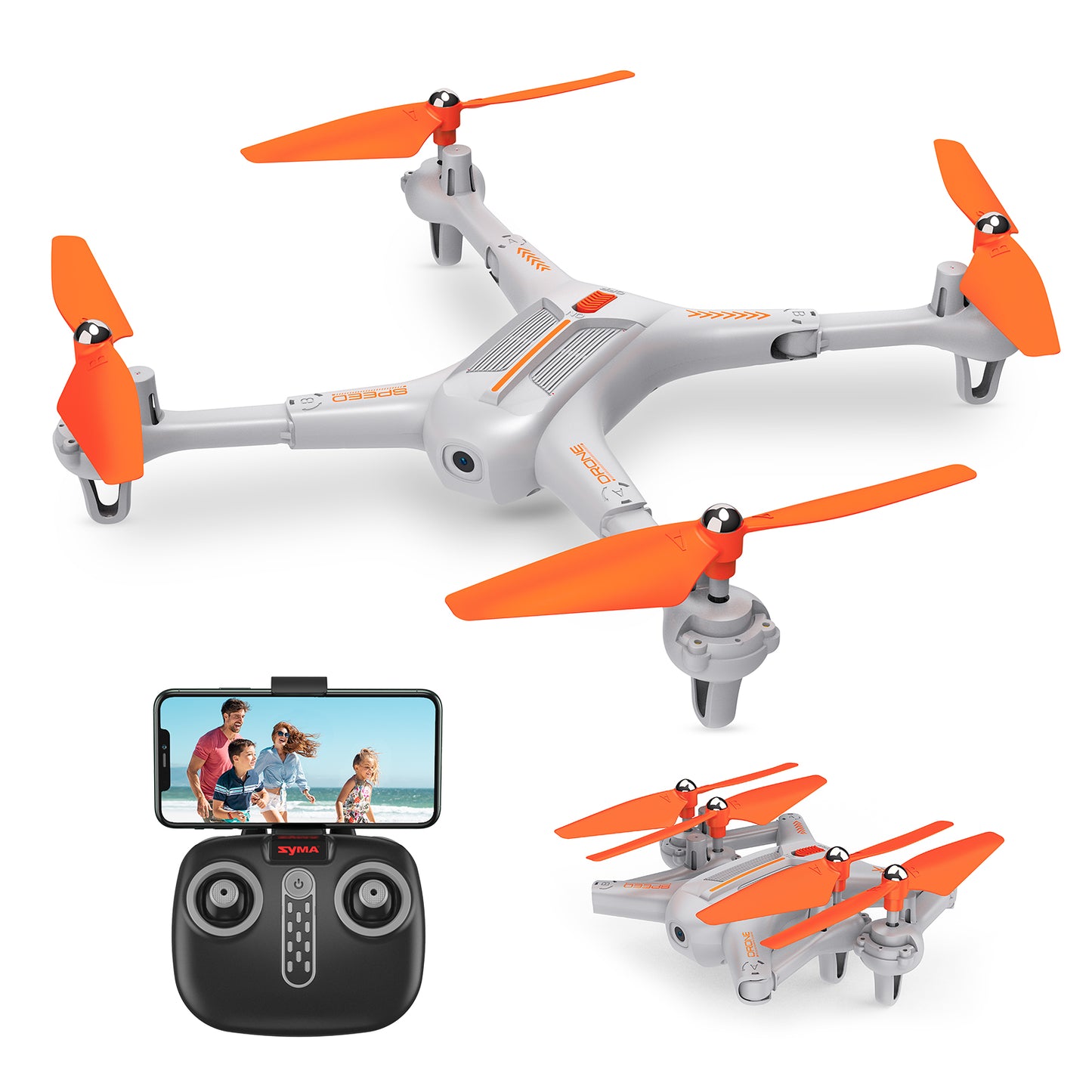 FPV WiFi RC Drone,Foldable Quadcopter with 720P HD Camera for Beginners with Altitude Hold,RTF One Key Take Off/Landing,High-Speed Rotation,3D Flips, Headless Mode, Wireless and Rechargeable