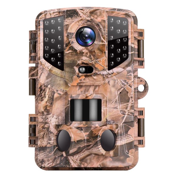 VanTop Trail Camera 20MP 1080P Hunting Game Camera with Night Vision Motion Activated, Waterproof Scouting Camera with 3 Infrared Sensors, 120° Detecting Range for Wildlife Monitoring