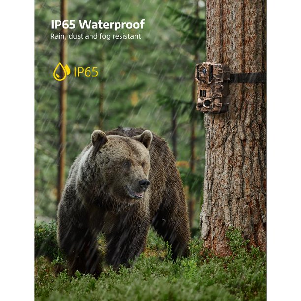 VanTop Trail Camera 20MP 1080P Hunting Game Camera with Night Vision Motion Activated, Waterproof Scouting Camera with 3 Infrared Sensors, 120° Detecting Range for Wildlife Monitoring