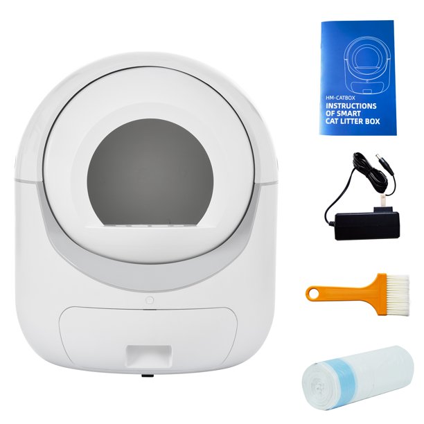 SYN Smart Automatic Cat Litter Box,Self -Cleaning Cat Litter Box for Multiple Cats, Double Odor Removal, App Control, Support 5G&2.4G WiFi