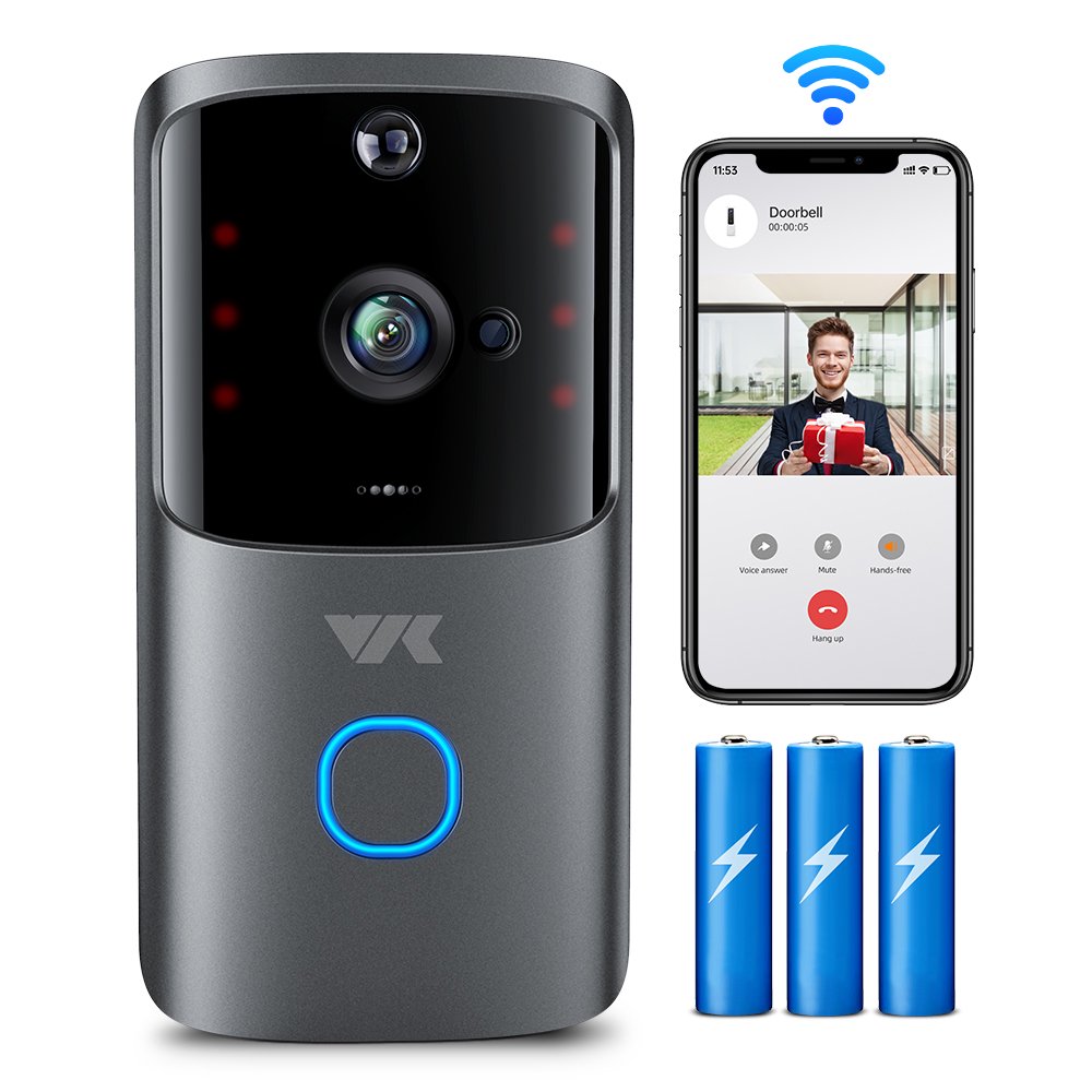 VIK M10S Wireless Video Doorbell, WiFi Security Doorbell Camera with Rechargeable Battery, Visual Smart Doorbells with Motion Detection, Wide Angle, Night Vision