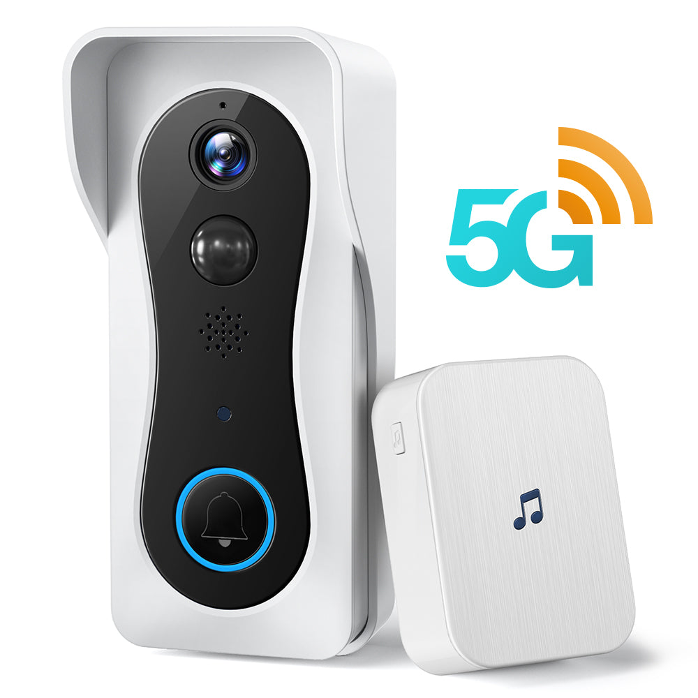 Doorbell Camera with Chime, 1080P Wifi Wireless Video Doorbell Kits 2.4/5GHz Wi-Fi Security Door Camera with 32GB SD Card, Waterproof Smart Doorbells with Motion Detection, 2-Way Audio, Night Vision