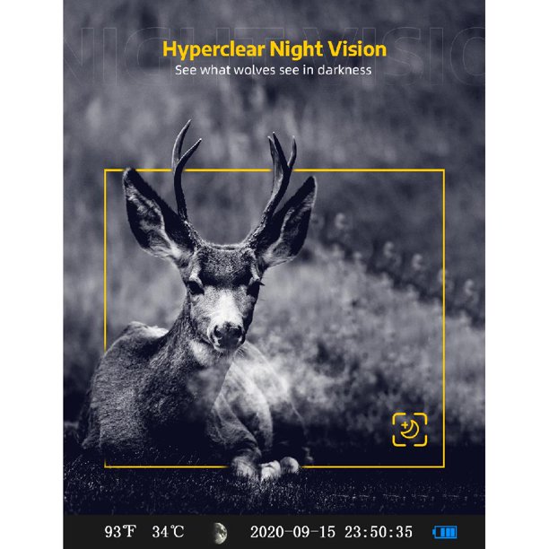 VanTop Trail Camera 20MP 1080P Hunting Game Camera with Night Vision Motion Activated, Waterproof Scouting Camera with 3 Infrared Sensors, 120° Detecting Range for Wildlife Monitoring