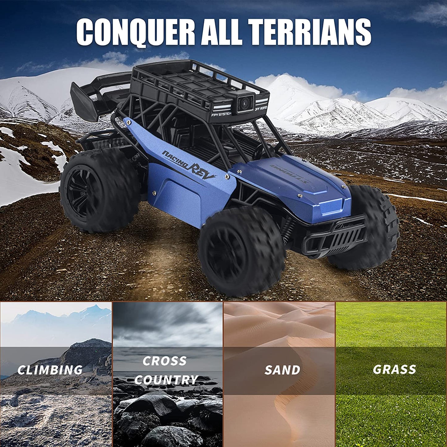 Remote Control Car for Boys Girls with 1080P HD WiFi Camera - 1:16 Scale RC Cars 4X4 Off-Road Remote Control Rc Trucks- 2.4Ghz High-Speed Monster Trucks Gift for Kids Adults, Two-way Audio Take Photos