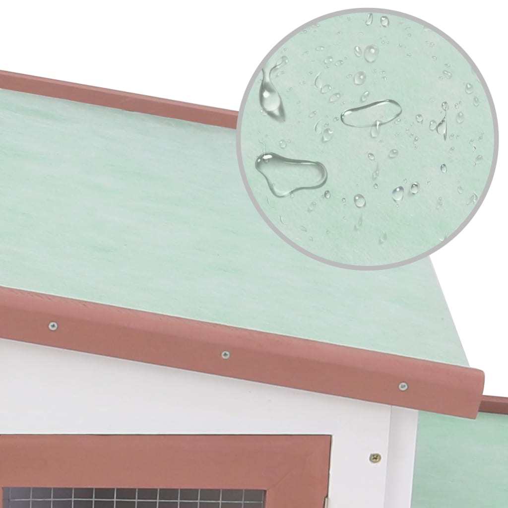 80.3''L Extra Large Chicken Coop, Rabbit Hutch Wooden Hen House Outdoor Bunny House Multicolor