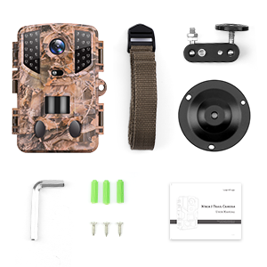 VanTop Trail Camera 20MP 1080P Hunting Game Camera with Night Vision Motion Activated, Waterproof Scouting Camera with 3 Infrared Sensors, 120° Detecting Range for Wildlife Monitoring