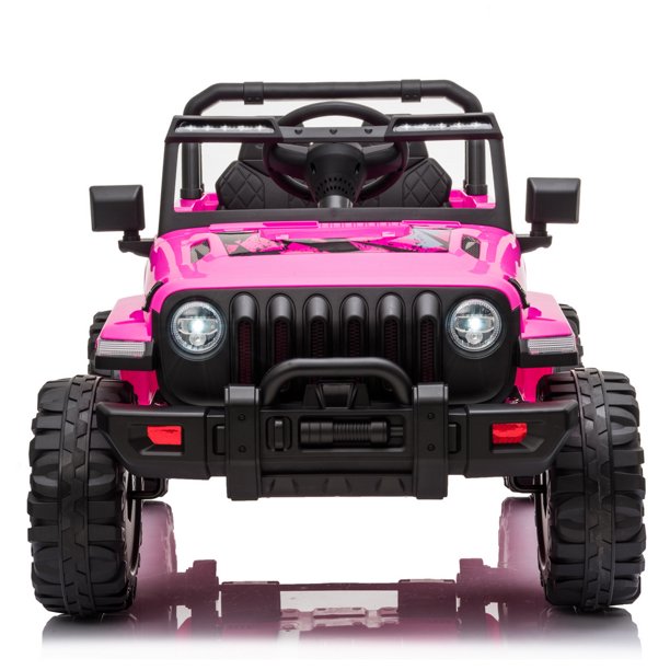 LEADZM LZ-9956 Kids Ride on Car, 12V 7A.h with 2.4G Remote Control Electric Jeep Car, Birthday for Grandson and Grandduaghter 1 to 3 Years Old, Pink