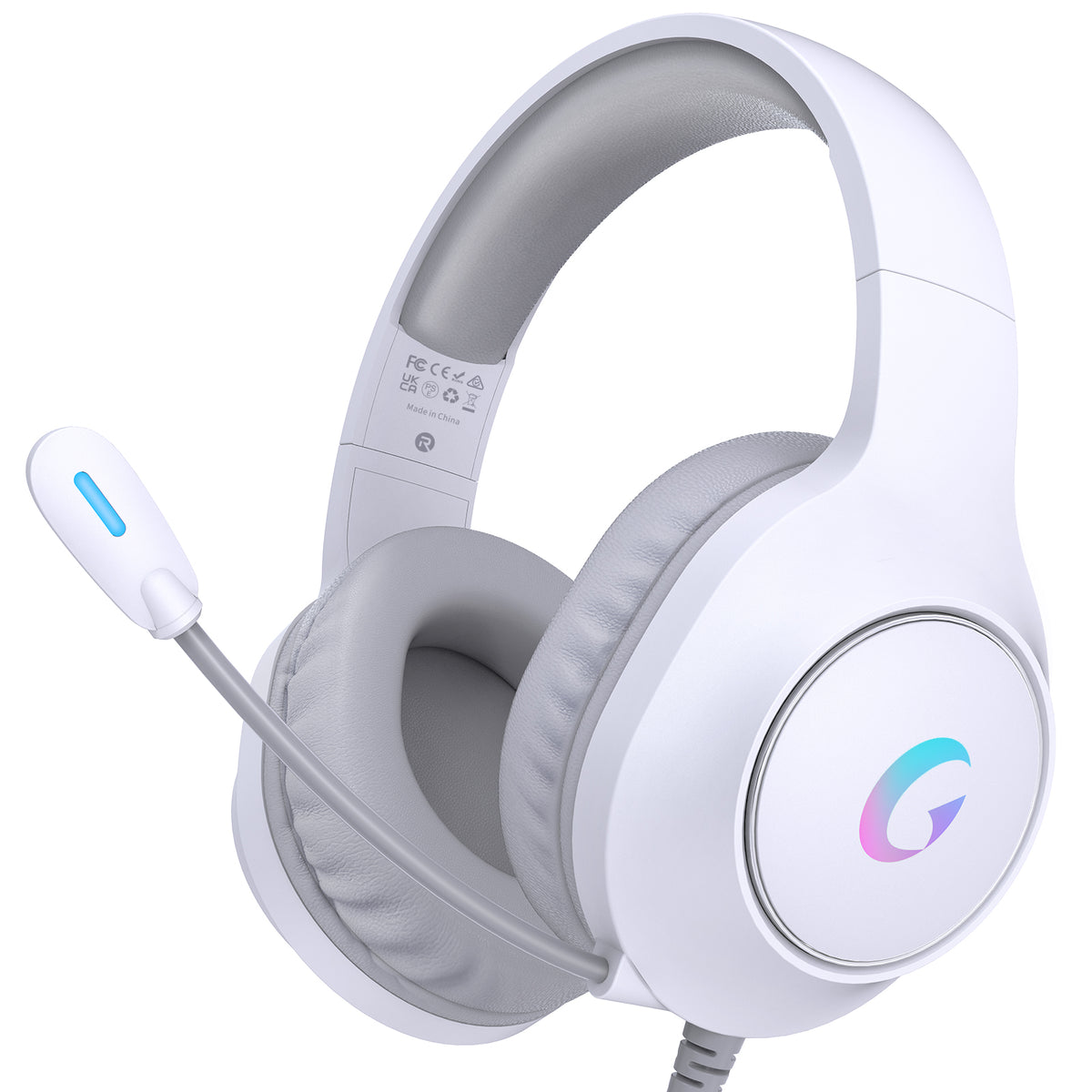 Ecomoment Gaming Headset for PC, PS5, PS4, Xbox Series X/S, Xbox One, Switch, MAC, Xbox Headset with Noise Canceling Microphone, Wired Over-Ear Gaming Headphones with LED Light&7.1 Surround Sound