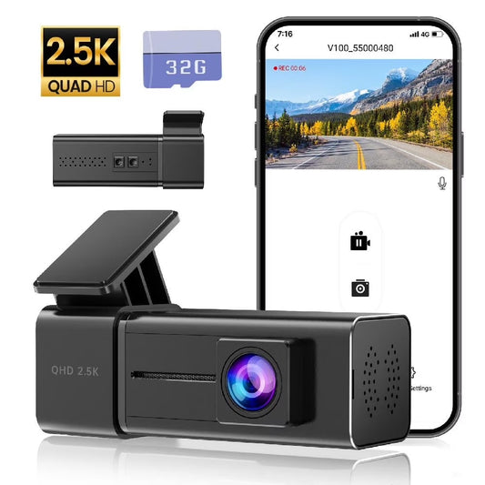Ecomoment Dash Cam Front 2.5K Car Camera, 2560x1440P Dash Camera for Cars, Mini Dashcams with 32G SD Card, WiFi APP Control, Night Vision, 24H Parking Mode, Loop Recording, G-Sensor,WDR, Uber