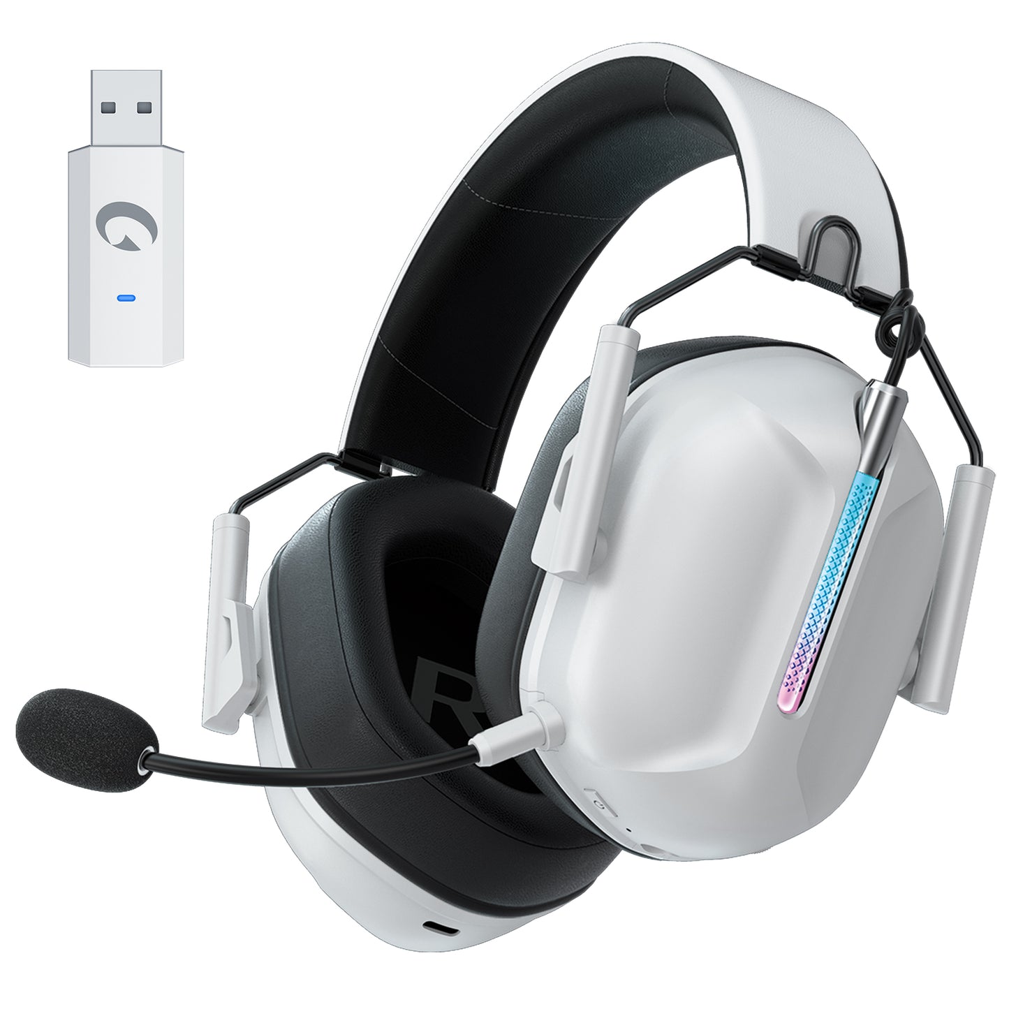 Ecomoment Wireless Gaming Headset for PS5 PS4 Nintendo Switch PC Xbox, 2.4 GHz/Bluetooth 5.2 Gaming Headphones with Noise Cancelling Microphone 40+ Hours Battery Life