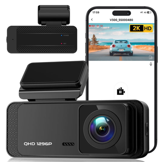 Ecomoment Dash Cam Front WiFi 1296P, Dash Camera for Cars,Dashcam with Night Vision, Car Camera with APP, Mini Dashcams with 24H Parking Mode, Loop Recording, WDR, Support 256GB Max,Black