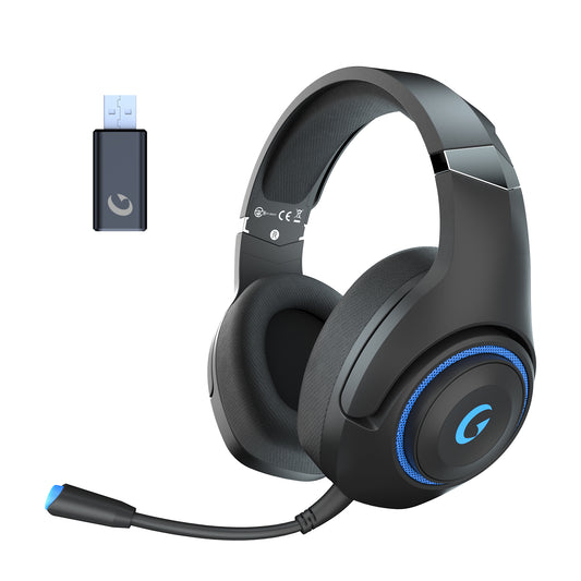 EComoment Gaming Headsets for PS5 PS4 Nintendo Switch PC Xbox, 40+ Hours Battery Life 2.4 GHz/Bluetooth Gaming Headphones with Noise Cancelling Microphone