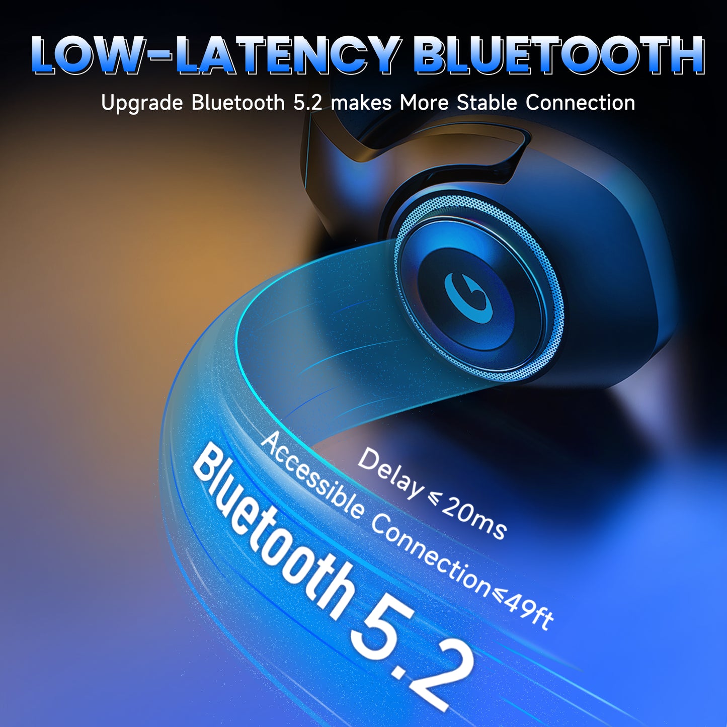 EComoment Gaming Headsets for PS5 PS4 Nintendo Switch PC Xbox, 40+ Hours Battery Life 2.4 GHz/Bluetooth Gaming Headphones with Noise Cancelling Microphone