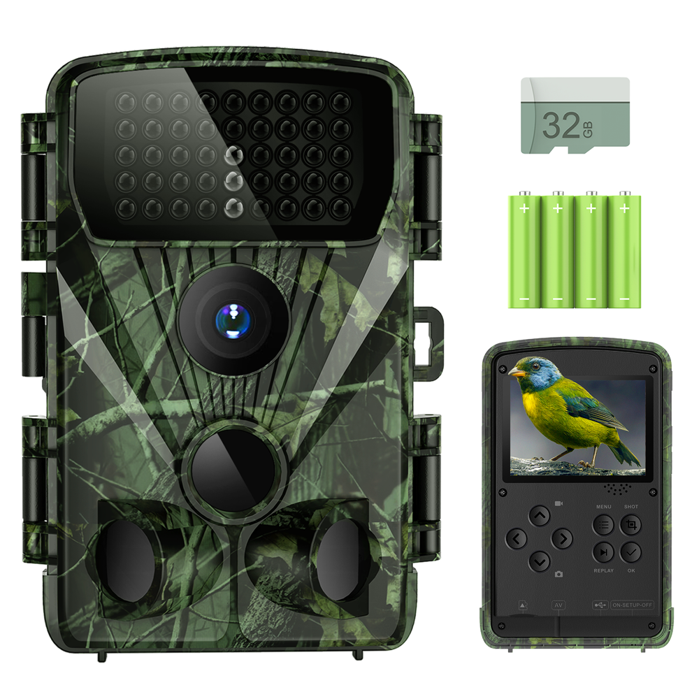 4K 30MP Trail Camera, Hunting Game Camera with Night Vision, 120° Wide Angle 80ft Motion Trail Camera, IP65 Waterproof Deer Camera for Outdoor Wildlife Scouting Monitoring