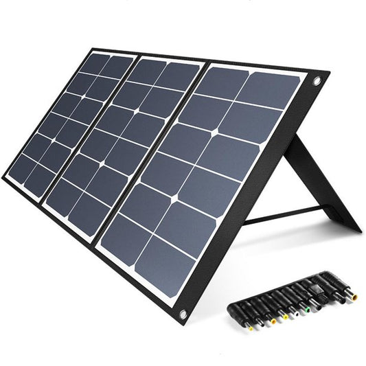 SnugMax 60W Solar Panel for 200/300/500/1000W Power Station, Foldable Solar Panel with Kickstand for RV, Camping (Dual 5V USB & 18 DC Output)