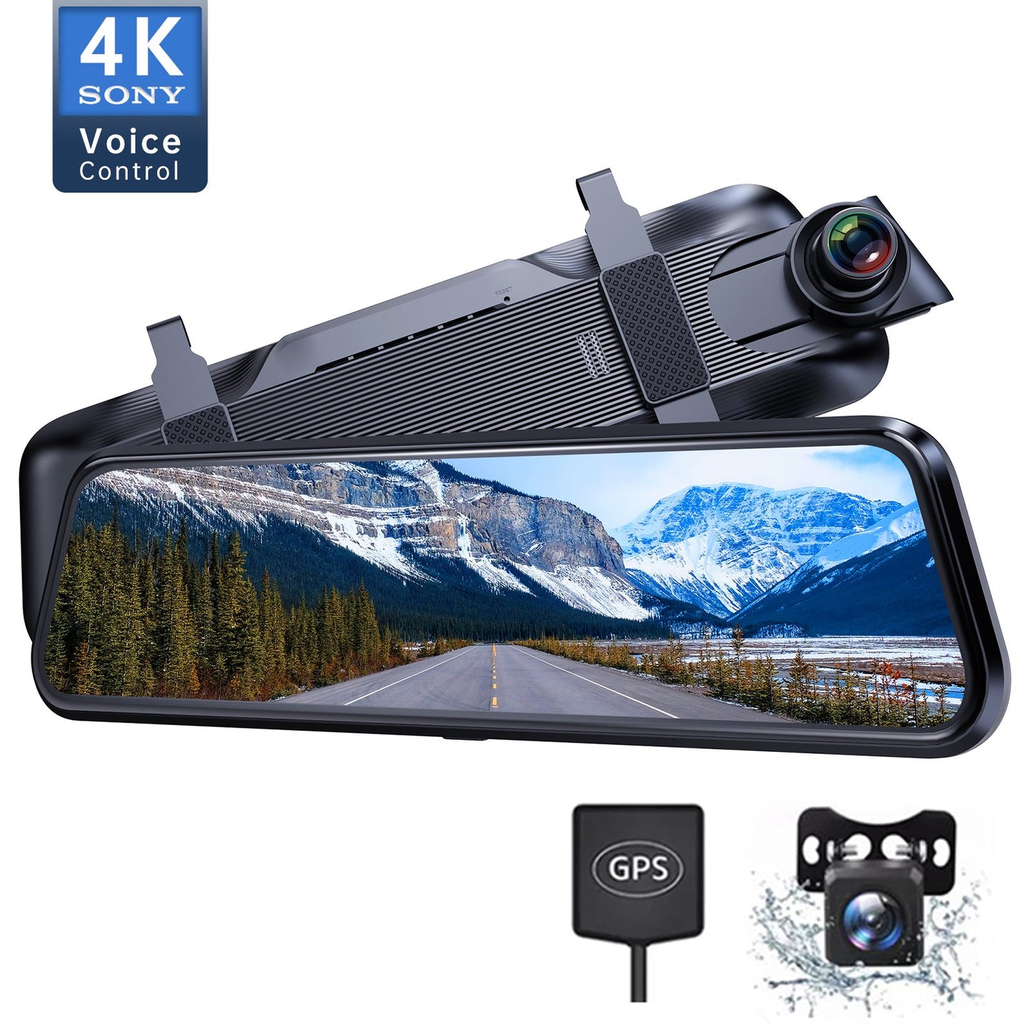 Vivilink 2.5K Mirror Dash Cam Voice Control, Dual Dash Cam with 10" Touch Screen, Rear View Mirror Camera, Waterproof Backup Camera, Parking Assist, Smart Parking Mode, Loop Recording, G-Sensor