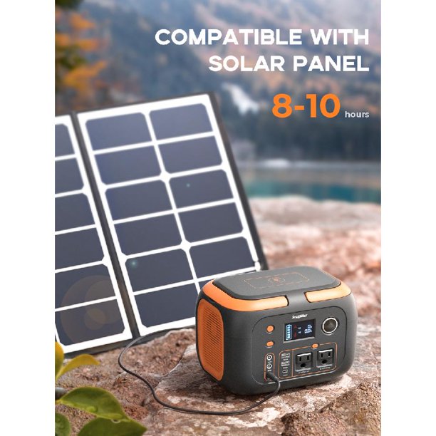 SNUGMAX Portable Power Station , 80000mAh, 350W Solar Generator with 110V AC Outlet/2 DC Ports, Wireless Charging, Portable Power Supply for CPAP, Home Emergency, Camping