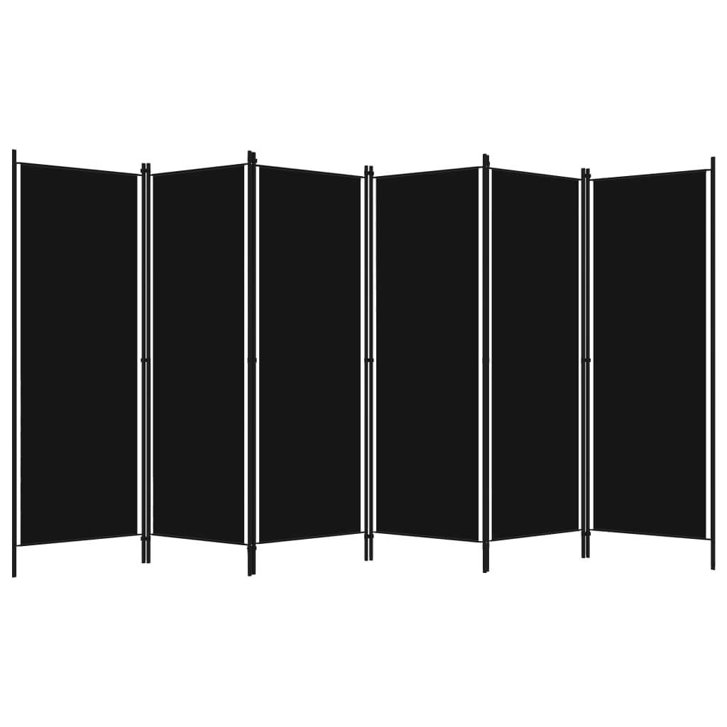6 Panel Folding Privacy Screens Room Divider, 10 Ft W Partition Room Divider, Temporary Wall, Folding Screen Room Divider 118.1"x70.9" - Freestanding & Foldable Partition Privacy Screen, Black