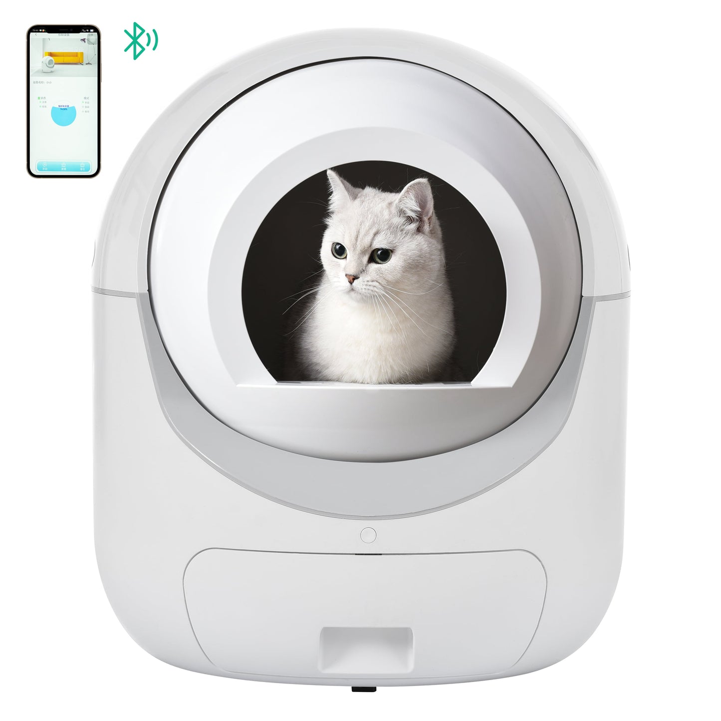 "Self-Cleaning Cat Litter Box, No Scooping Automatic Cat Litter Box for Multiple Cats, Safe Alert, Smart Health Monitor, Odor Removal, 5G & 2.4G WiFi APP Control"