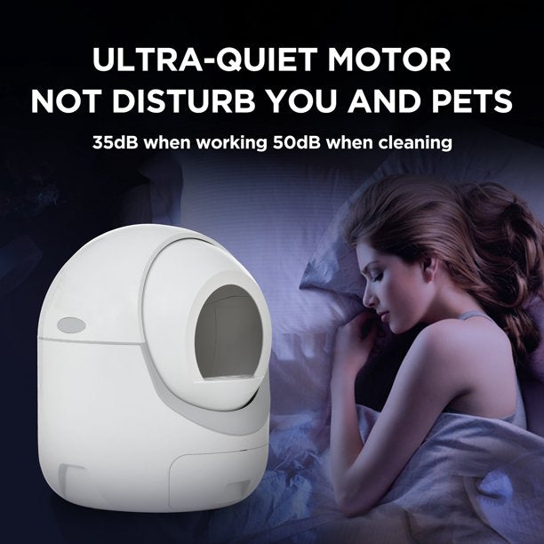 SYN Smart Automatic Cat Litter Box,Self -Cleaning Cat Litter Box for Multiple Cats, Double Odor Removal, App Control, Support 5G&2.4G WiFi