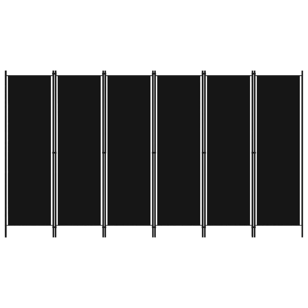 6 Panel Folding Privacy Screens Room Divider, 10 Ft W Partition Room Divider, Temporary Wall, Folding Screen Room Divider 118.1"x70.9" - Freestanding & Foldable Partition Privacy Screen, Black