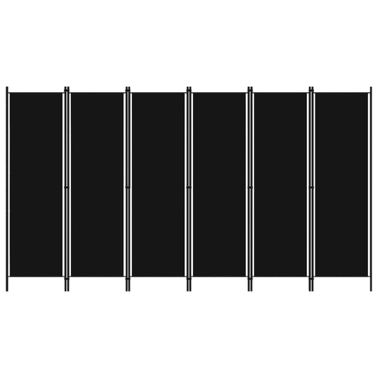 6 Panel Folding Privacy Screens Room Divider, 10 Ft W Partition Room Divider, Temporary Wall, Folding Screen Room Divider 118.1"x70.9" - Freestanding & Foldable Partition Privacy Screen, Black