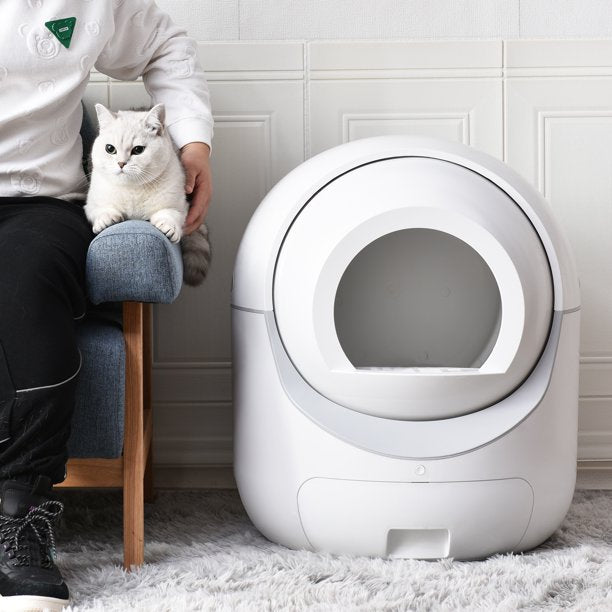 SYN Smart Automatic Cat Litter Box,Self -Cleaning Cat Litter Box for Multiple Cats, Double Odor Removal, App Control, Support 5G&2.4G WiFi