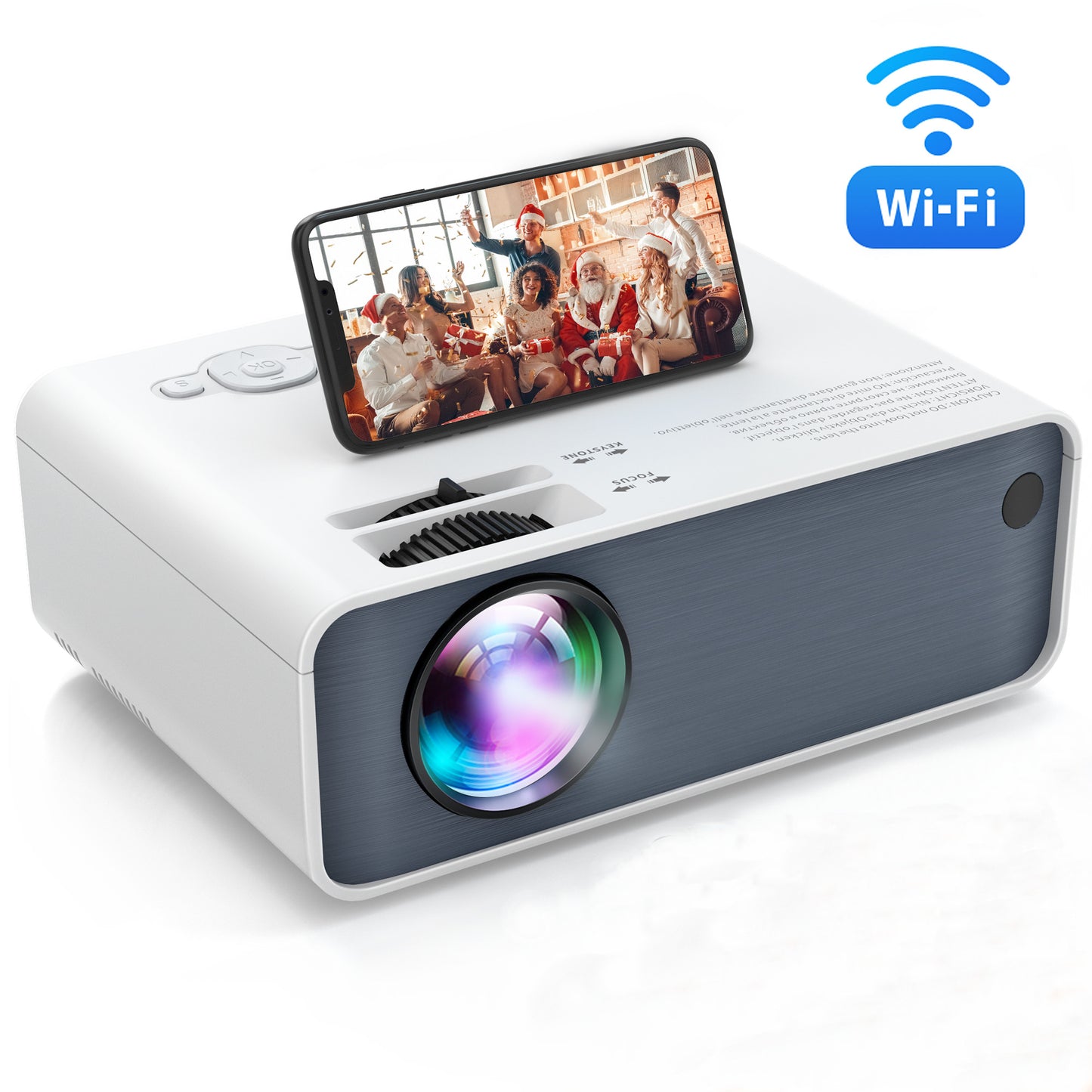 VIK 7S Wifi Projector, Screen Mirroring Movie Projector, 1080P Supported, LCD Mini Portable Home Outdoor Video Movie Theater Night TV Projector Compatible with IOS/Android/Laptop/PC/TV/PS4