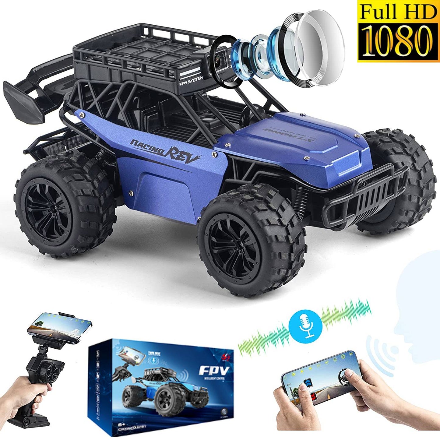 Remote Control Car for Boys Girls with 1080P HD WiFi Camera - 1:16 Scale RC Cars 4X4 Off-Road Remote Control Rc Trucks- 2.4Ghz High-Speed Monster Trucks Gift for Kids Adults, Two-way Audio Take Photos