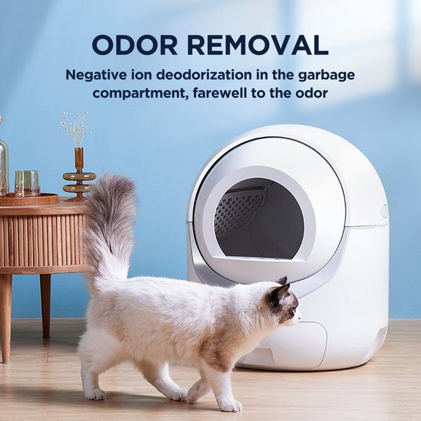 SYN Smart Automatic Cat Litter Box,Self -Cleaning Cat Litter Box for Multiple Cats, Double Odor Removal, App Control, Support 5G&2.4G WiFi