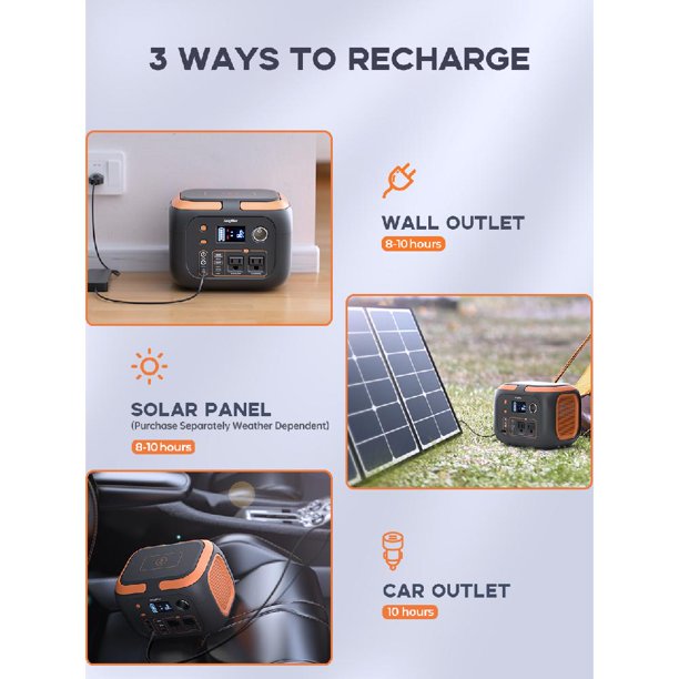 SNUGMAX Portable Power Station , 80000mAh, 350W Solar Generator with 110V AC Outlet/2 DC Ports, Wireless Charging, Portable Power Supply for CPAP, Home Emergency, Camping