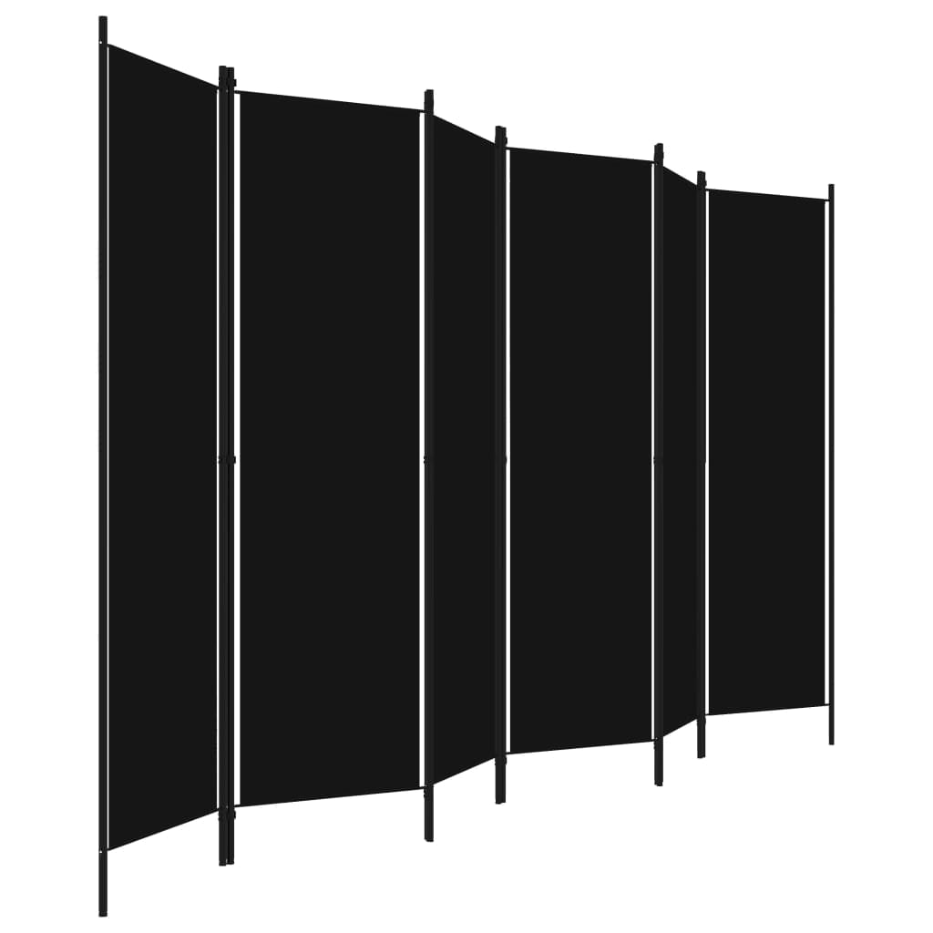 6 Panel Folding Privacy Screens Room Divider, 10 Ft W Partition Room Divider, Temporary Wall, Folding Screen Room Divider 118.1"x70.9" - Freestanding & Foldable Partition Privacy Screen, Black