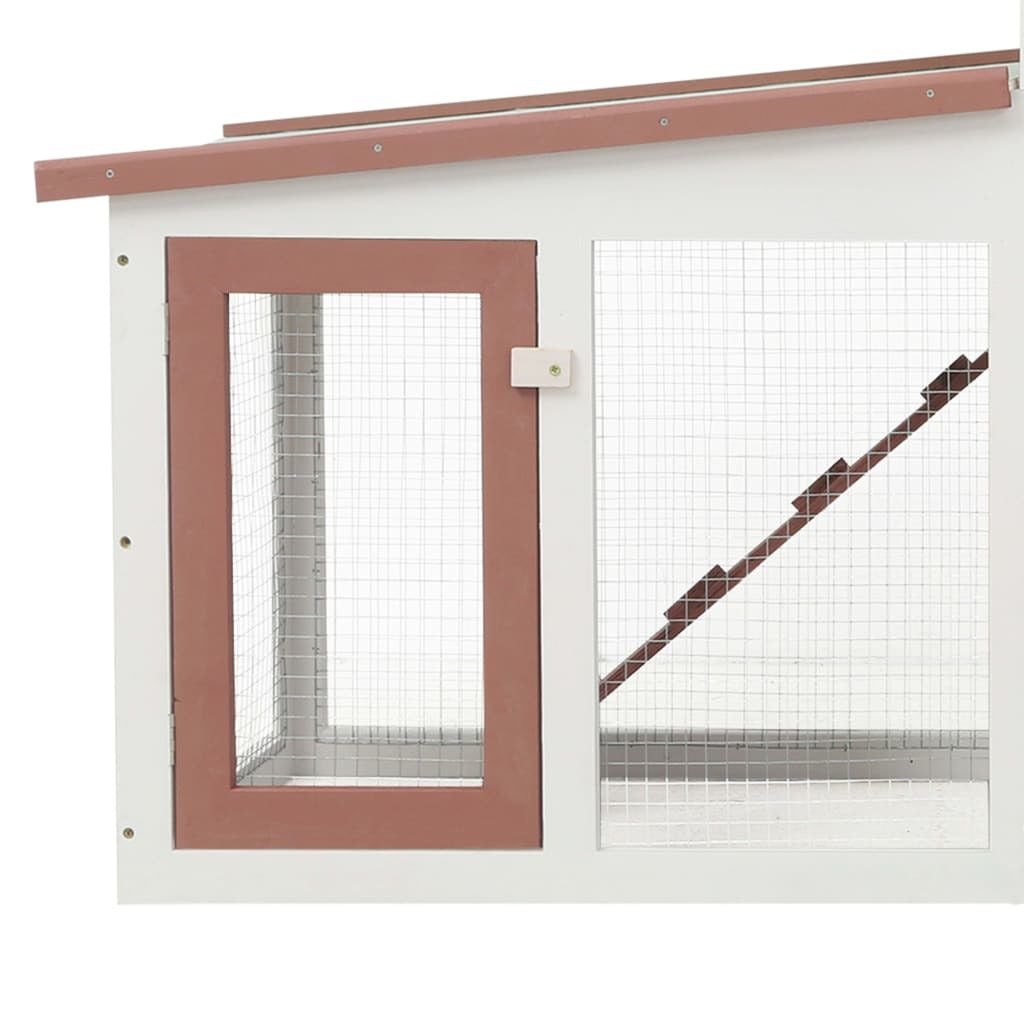 80.3''L Extra Large Chicken Coop, Rabbit Hutch Wooden Hen House Outdoor Bunny House Multicolor