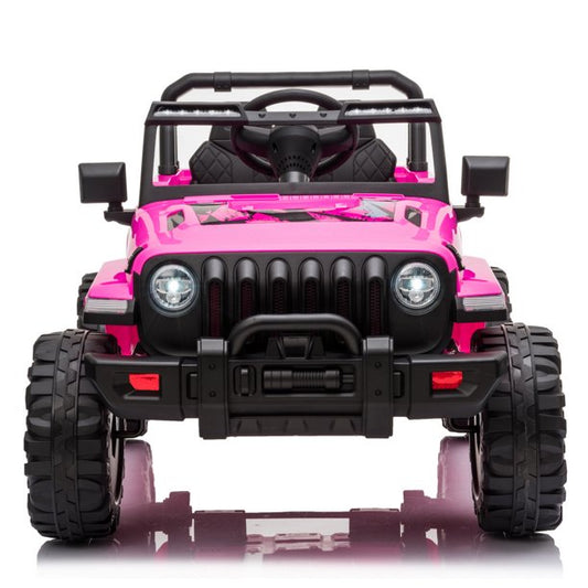 LEADZM LZ-9956 Kids Ride on Car, 12V 7A.h with 2.4G Remote Control Electric Jeep Car, Birthday for Grandson and Grandduaghter 1 to 3 Years Old, Pink