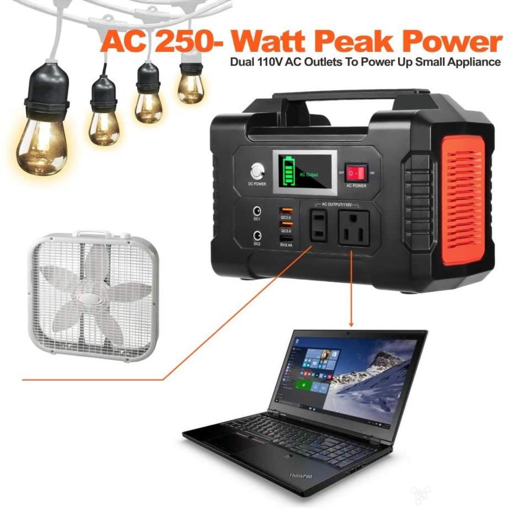 Solar Generator,200W Portable Power Station with 110V AC Outlet/2 DC Ports/3 USB Ports,45000mAh Portable Solar Generator for Outdoor Camping Home Emergency Power Supply