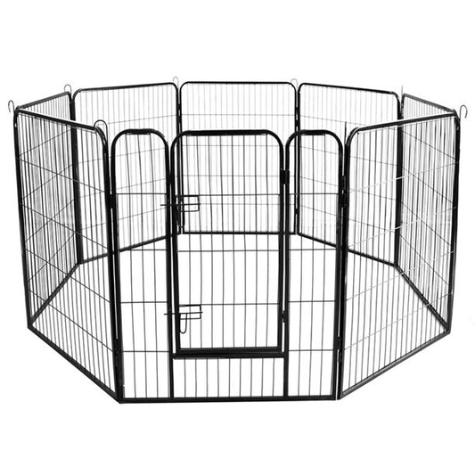 40" Black Tall Dog Playpen Pet Fence , Heavy Duty Metal Exercise Cage For Pet Dog Puppy Cat, 8 Panels
